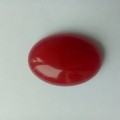 Кабошон природного камня, жадеит, красный, 25х18мм, Нк08