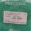 02664 Бисер чешский Preciosa 10/0, изумрудный полупрозрачный, 1-я категория, 50гр