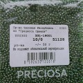 51128 Бисер круглый чешский Preciosa 10/0, зеленый прозрачный, 1-я категория,  50гр