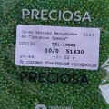 51430 Бисер круглый чешский Preciosa 10/0, зеленый, радужный, 1-я категория,  50гр