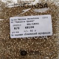 68106 Бисер чешский Preciosa 8/0,  прозрачный, бронзовый огонек, 1-я категория, 50гр