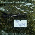 80014 Бисер чешский Preciosa 9/0, болотный зеленый, 50гр