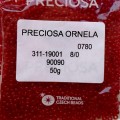 90090 Бисер чешский Preciosa 8/0,  красный, 1-я категория, 50гр