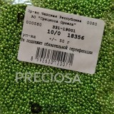 18356 Бисер чешский Preciosa  10/0, металлик зеленый, 1-я категория, 50гр