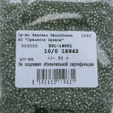 18942 Бисер чешский Preciosa 10/0,серый, 1-я категория, 50гр