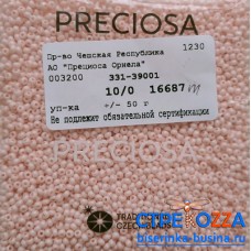 16687m Бисер Чехия круглый 10/0, матовый бледно-розовый, 50гр