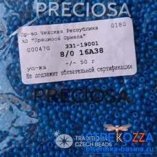 16A38 Бисер Чехия круглый 8/0, Terra Intensive,  синий, 1-я категория, 50гр