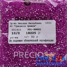 18225 Н Бисер Чехия круглый 10/0,темно-сиреневый прозрачный, 50гр