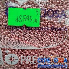 18595m Бисер Чехия круглый 10/0, матовый розовый,  50гр