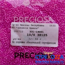 38125 Бисер Чехия круглый 10/0,  розовый прозрачный, 50гр