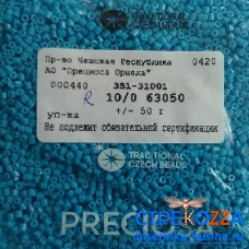 63050 Бисер чешский "рубка" 10/0, голубой, керамика, 1-я категория