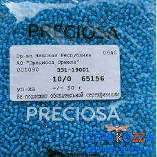65156 Бисер Чехия круглый 10/0, голубой, 1-я категория, 50гр
