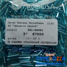 67000 Н Стеклярус чешский, 5", голубой, 50гр