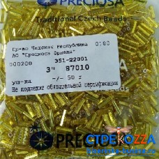 87010 Стеклярус чешский  3", SH  желтый, 50гр