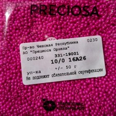 16A26 Бисер Чехия круглый 10/0, Terra Intensive, розовый, 1-я категория, 50гр