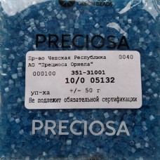 05132 Бисер чешский "рубка" 10/0, голубой, сатиновый, 1-я категория