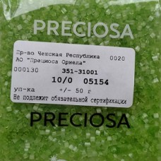 05154 Бисер чешский "рубка" 10/0, сатиновая  зеленая