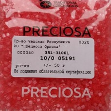 05191 Бисер чешский "рубка" 10/0, сатиновая оранжевая, 1-я категория