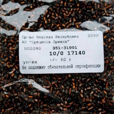 17140 Бисер чешский "рубка" 10/0, коричневый, 1-я категория, 50гр