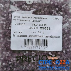25041 Бисер чешский "рубка" 10/0, сатиновая  фиолетовая