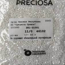 46102 Бисер чешский "рубка" 11/0, белый, 1-я категория