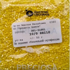 88110 Бисер чешский "рубка" 10/0, ярко-желтый, 1-я категория, 50гр