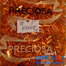 97000 SH  Стеклярус чешский  3", оранжевый, 50гр