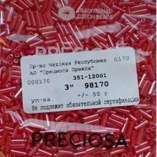 98170 Стеклярус чешский, 3", красный, 1-я категория, 50гр