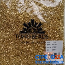 Бисер круглый TOHO, 11 #PF0557, золото, 250гр