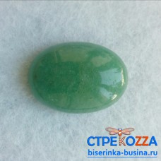 Кабошон натурального камня, авантюрин, зеленый, 25х18мм, Нк08