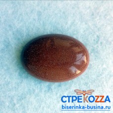 Кабошон натурального камня, авантюрин, 25х18мм, Нк08